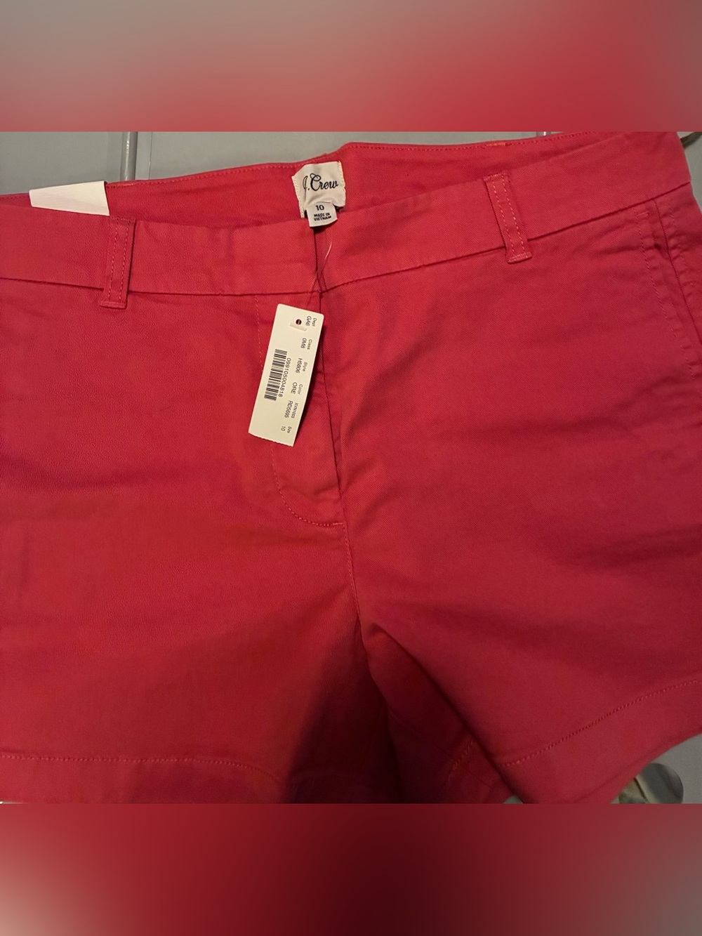 J.Crew 4” Stretch Chino Shorts in Old Red NWT